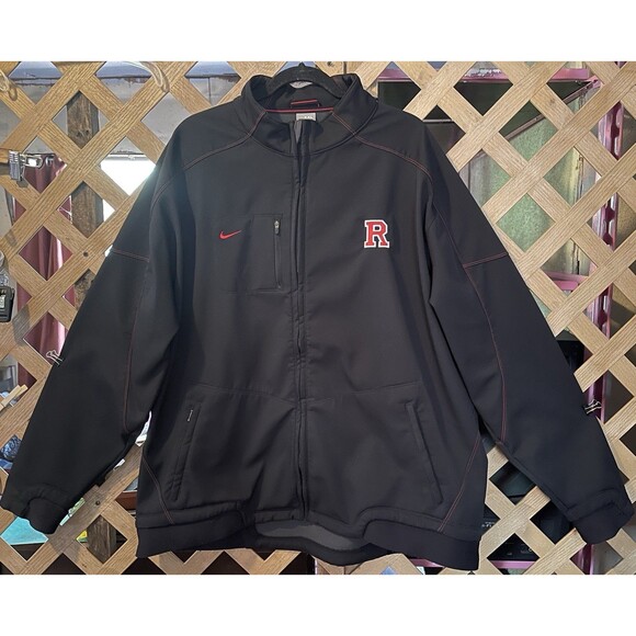 Nike Team Rutgers Scarlet Knights Bomber Jacket Y2K Men's XXL Flawed - Picture 1 of 12